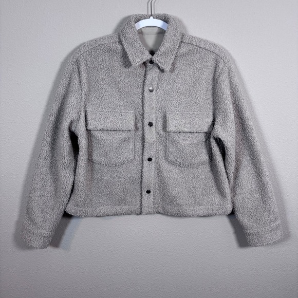 Vuori Jackets & Blazers - Vuori Sycamore Oversized Short Cozy Sherpa Jacket Shacket Dark Salt Women's S